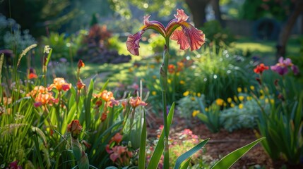 a lovely iris blooming in a garden