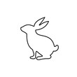 © Богдан Салюк - Rabbit silhouette, outline icon vector. Farm rabbit icon. Livestock concept. Rabbit sign on white background. Rabbit meat sign. Rabbitmeat. Part of my red meat illustration collection