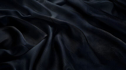 Leinwandbilder - dark background black fabric texture with empty space : Generative AI