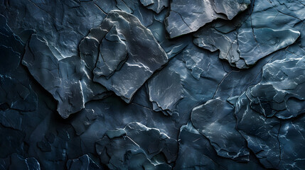 Poster - Close up of a freezing, electric blue bedrock texture with dark metal pattern
