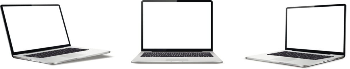 Wall Mural - modern laptop mockup, isolated on white background. vector illustration