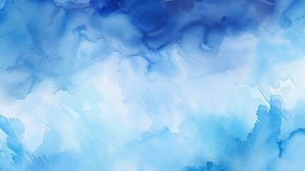 Canvas Print - The texture of blue watercolor washes mimics the natural movement of water, evoking calmness and fluidity