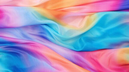 Canvas Print - a mesmerizing display of gentle waves in pastel hues captured on silk fabric, portraying softness an