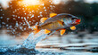 © Abdul - A largemouth bass jumping out of the water