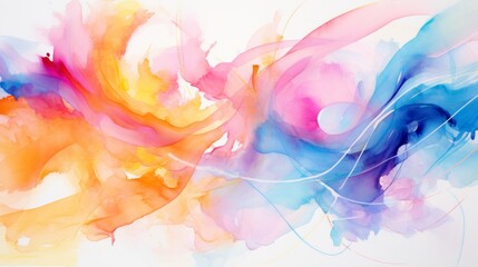 Canvas Print - Soft pastel hues flow in an abstract watercolor design showcasing creative expression on canvas