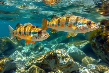 Peacock Bass swimming in clear waters, ideal for freshwater fishing enthusiasts.