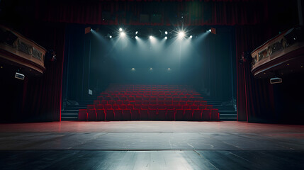 Poster - empty theater stage : Generative AI