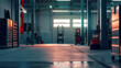 © Generative AI - Empty workshop with a lift in a car repair station : Generative AI