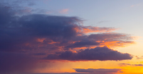 Wall Mural - colorful cloudy sky on a sunset, background photo