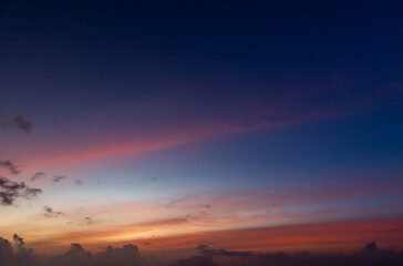 Wall Mural - colorful clouds are under deep blue sky on a sunset