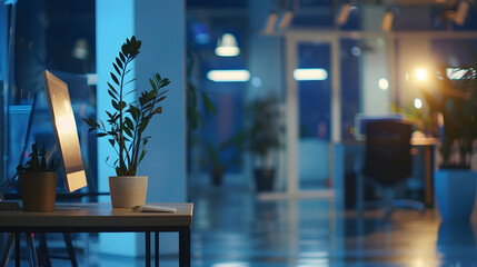 Leinwandbilder - Large modern office with open space to work : Generative AI