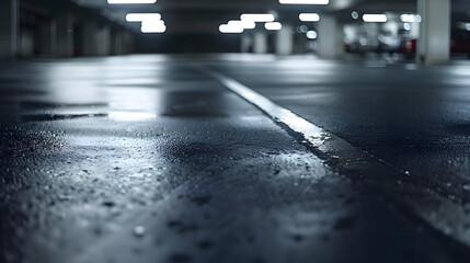 Poster - empty concrete road for parking lot to display with futuristic style : Generative AI