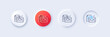 © blankstock - Accounting report line icon. Neumorphic, Red gradient, 3d pin buttons. Audit sign. Check finance symbol. Line icons. Neumorphic buttons with outline signs. Vector