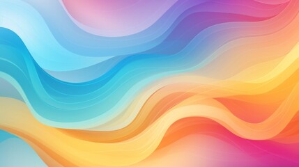 Canvas Print - an image showcasing a gentle flow of wavy lines in soft pastel colors creating a peaceful visual