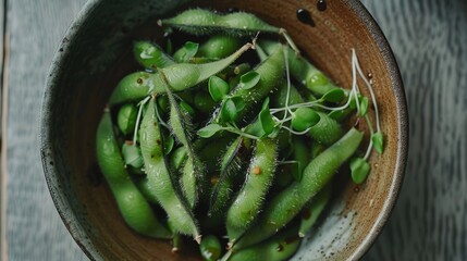 Poster - Edamame cooked in a dish