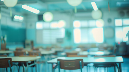 Leinwandbilder - Blur image of empty classroom : Generative AI