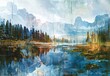 Merge nature and tech in surreal art: Cybernetic landscapes mix organic scenery with futuristic elements like digital cities and AR overlays.