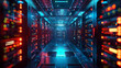 Abstract technology background of information superhighway data center.