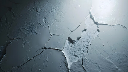 Fototapete - plastered wall with a crack : Generative AI