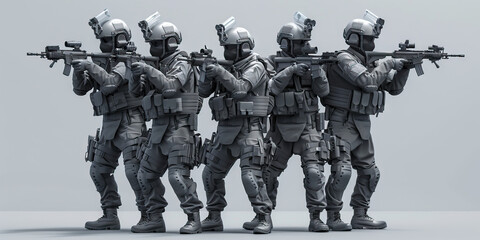 Wall Mural - Training (Gray): Signifies the specialized training that police receive to operate in a militarized manner