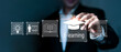 © Montri - Concept of Online education. man use Online education training and e-learning webinar on internet for personal development and professional qualifications. Digital courses to develop new skills...