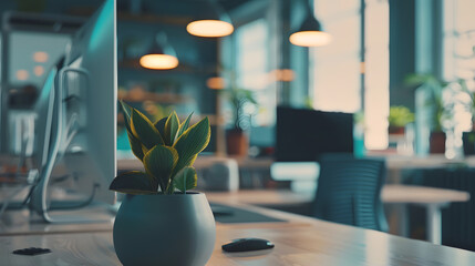Leinwandbilder - A space where creativity flows Still life shot of a modern office space : Generative AI