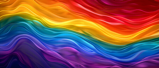 Vibrant Colorful Wave Patterns in Abstract Rainbow Hues, pride month, LGBTQ+