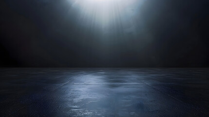 Leinwandbilder - Empty studio room Dark background Abstract dark empty studio room texture Product showcase spotlight background : Generative AI
