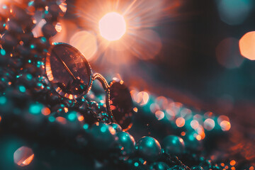 Wall Mural - jewelry background with bokeh defocused lights. luxury jewelry concept