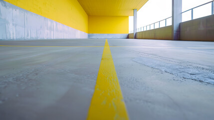 Poster - empty concrete road for parking lot to display with futuristic style : Generative AI