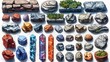 © DZMITRY - Incorporates detailed game assets such as stone curbs, stones, and energy bars into your game design.