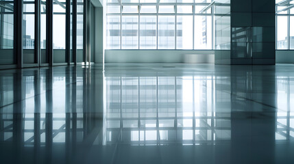 Empty floor with modern business office building : Generative AI