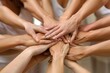 © Serhii - Women Holding Hands. Friendship Concept: A Group of Women Touching Hands in Unity