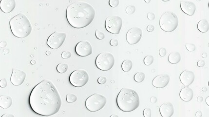 Poster -   Waterdrops on white background with white stripe in the center