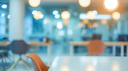 Poster - Blur background of modern office interior design  Contemporary workspace for creative business : Generative AI