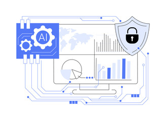 Wall Mural - AI-Optimized Security Audits abstract concept vector illustration.