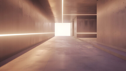 Poster - Abstract Futuristic empty floor and room SciFi Corridor With light for showcaseroominteriordisplay productsModern Future cement floor and wall background technology interior concept3d  : Generative AI