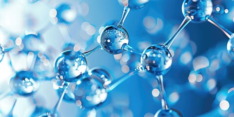 a closeup macro shot of a molecular structure made out of glass spheres