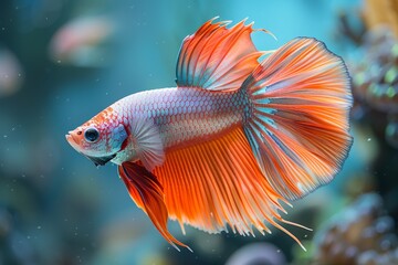 Siamese Fighting Fish (Betta splendens) in aggressive postures, capturing dynamic movement. 