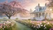 Misty Meadows: Exploring Nature's Beauty Through Adobe Firefly AI's Dreamy Effects and Shabby Chic Inspirations