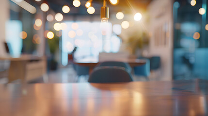 Poster - Blur background of modern office interior design  Contemporary workspace for creative business : Generative AI