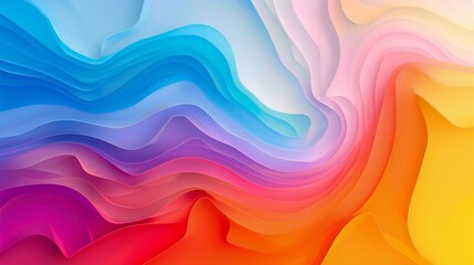 Poster - rainbow pastel abstract background desktop wallpaper rainbow banner pride month background colorful swirl shapes