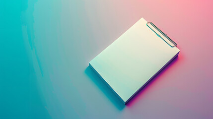 Aufkleber - selective focus white blank Notepad under copyspace on colored background : Generative AI