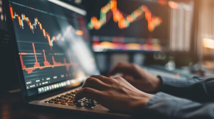 Aufkleber - Business people analyze financial data chart trading forex, Investing in stock markets, funds and digital assets, Business finance technology and investment concept, Business finance background.