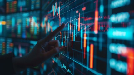 Fototapete - Business people analyze financial data chart trading forex, investing in stock markets, funds and digital assets, Business finance technology and investment concept, Business finance background.