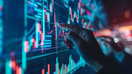 Fototapete - Business people analyze financial data chart trading forex, investing in stock markets, funds and digital assets, Business finance technology and investment concept, Business finance background.