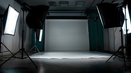 Poster - Dark room with light background : Generative AI
