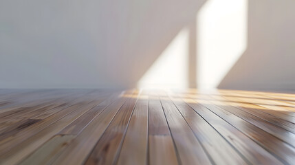 Leinwandbilder - hardwood floor and white wall : Generative AI