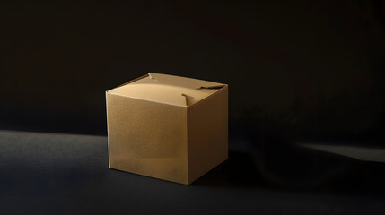 Poster - paper box isolated on black background : Generative AI