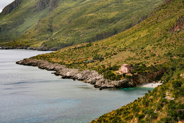 Poster - Summer landscape of Zingaro Nature Reserve Park between San Vito lo Capo and Scopello Trapani province, Sicily, Italy	
